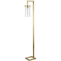 Ansa Seeded Glass Floor Lamp in Brass by Hudson & Canal