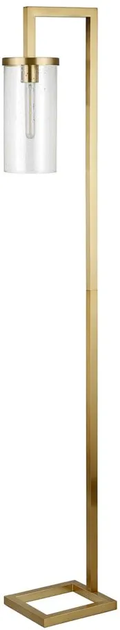 Ansa Seeded Glass Floor Lamp in Brass by Hudson & Canal