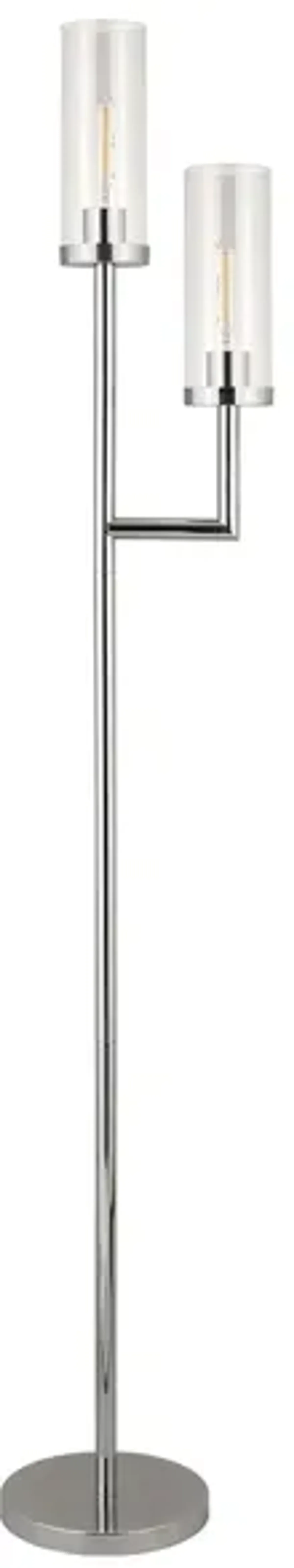 Amir Torchiere Floor Lamp in Polished Nickel by Hudson & Canal