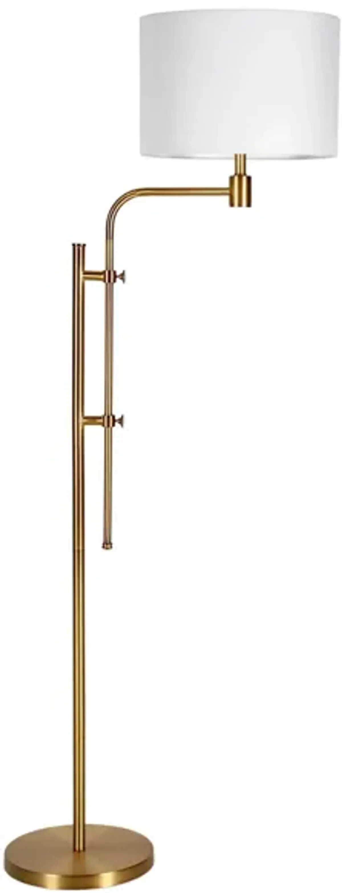 Amon Height-Adjustable Floor Lamp in Brass by Hudson & Canal