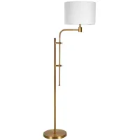 Amon Height-Adjustable Floor Lamp in Brass by Hudson & Canal