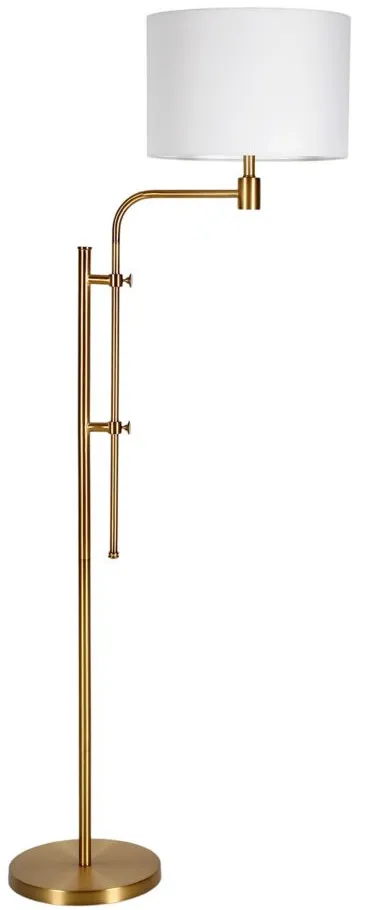 Amon Height-Adjustable Floor Lamp in Brass by Hudson & Canal