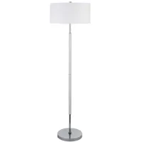 Cassius 2-Bulb Floor Lamp in Matte White/Polished Nickel by Hudson & Canal