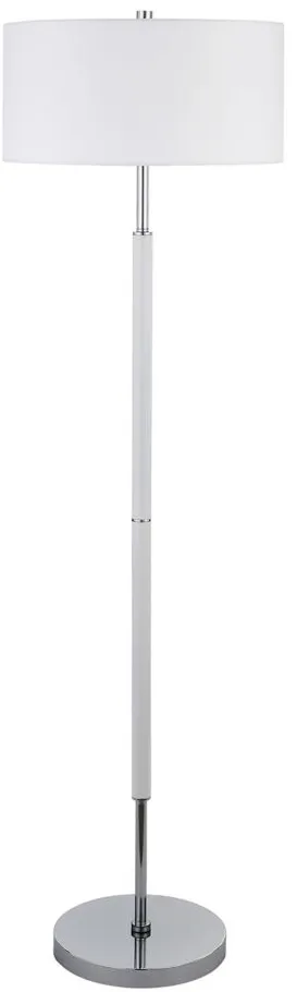 Cassius 2-Bulb Floor Lamp in Matte White/Polished Nickel by Hudson & Canal