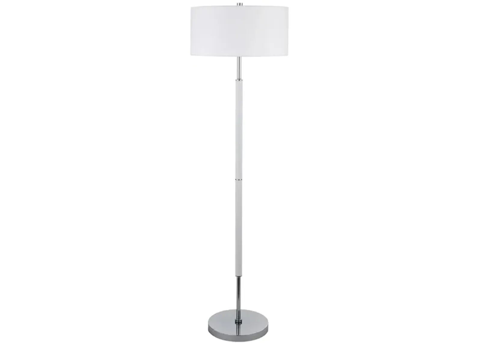 Cassius 2-Bulb Floor Lamp in Matte White/Polished Nickel by Hudson & Canal