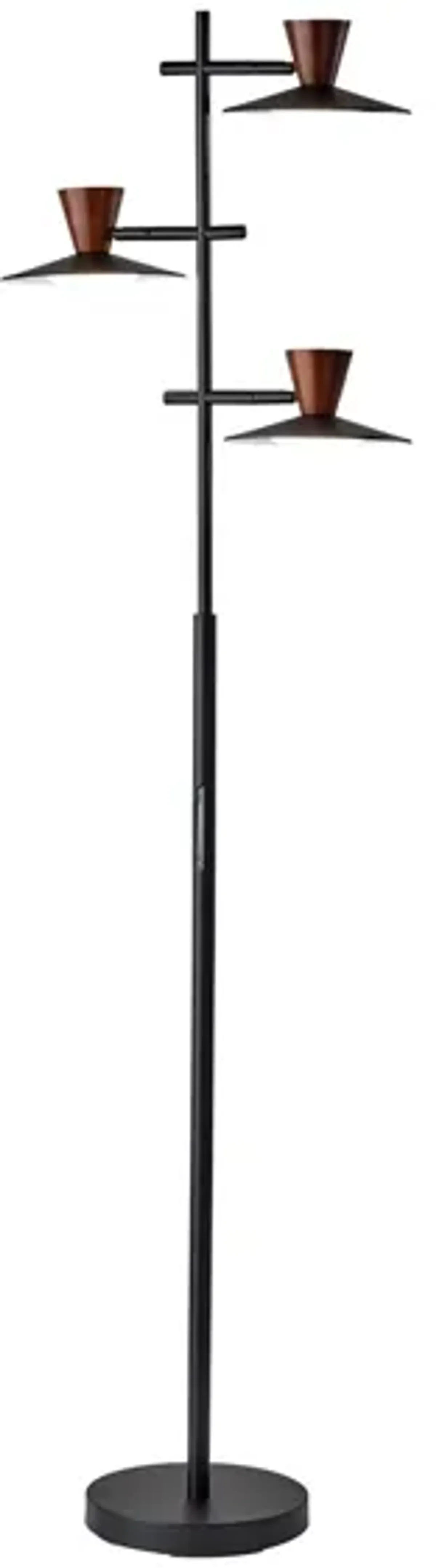 Elmore 3 Light Floor Lamp in Black by Adesso Inc