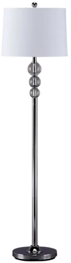 Joaquin Crystal Floor Lamp in Clear/Chrome Finish by Ashley Express