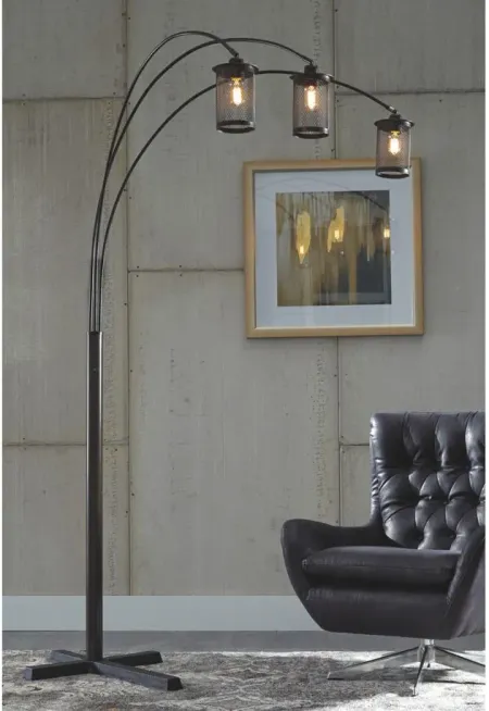 Maovesa Metal Arc Lamp in Bronze by Ashley Express