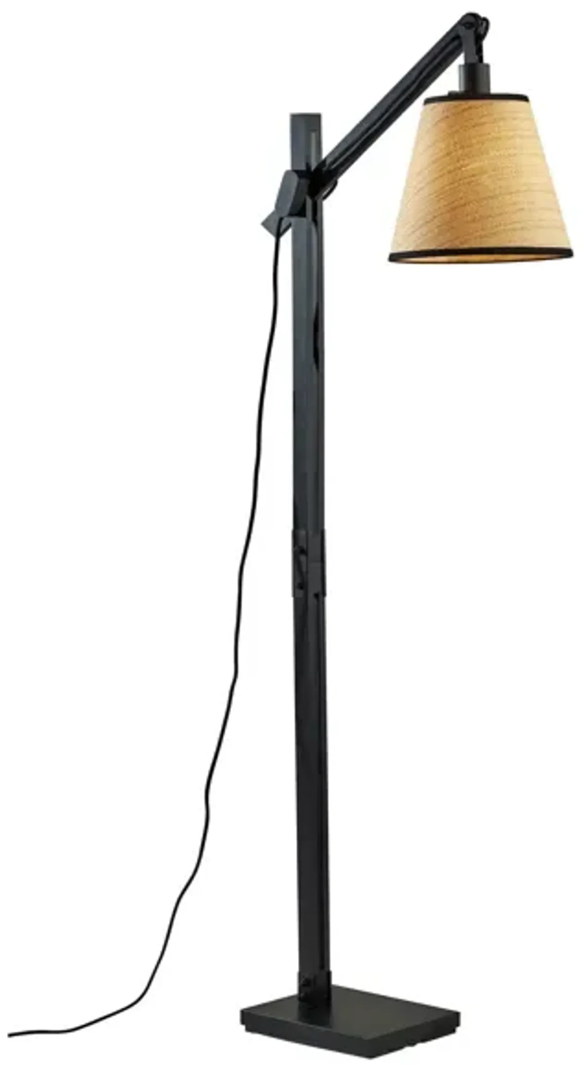 Walden Floor Lamp in Black Metal & Black Wood by Adesso Inc