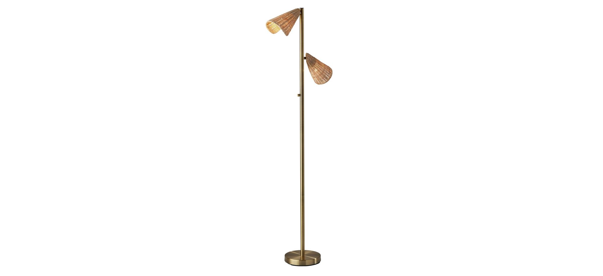 Cove 2-Light Floor Lamp in Antique Brass by Adesso Inc