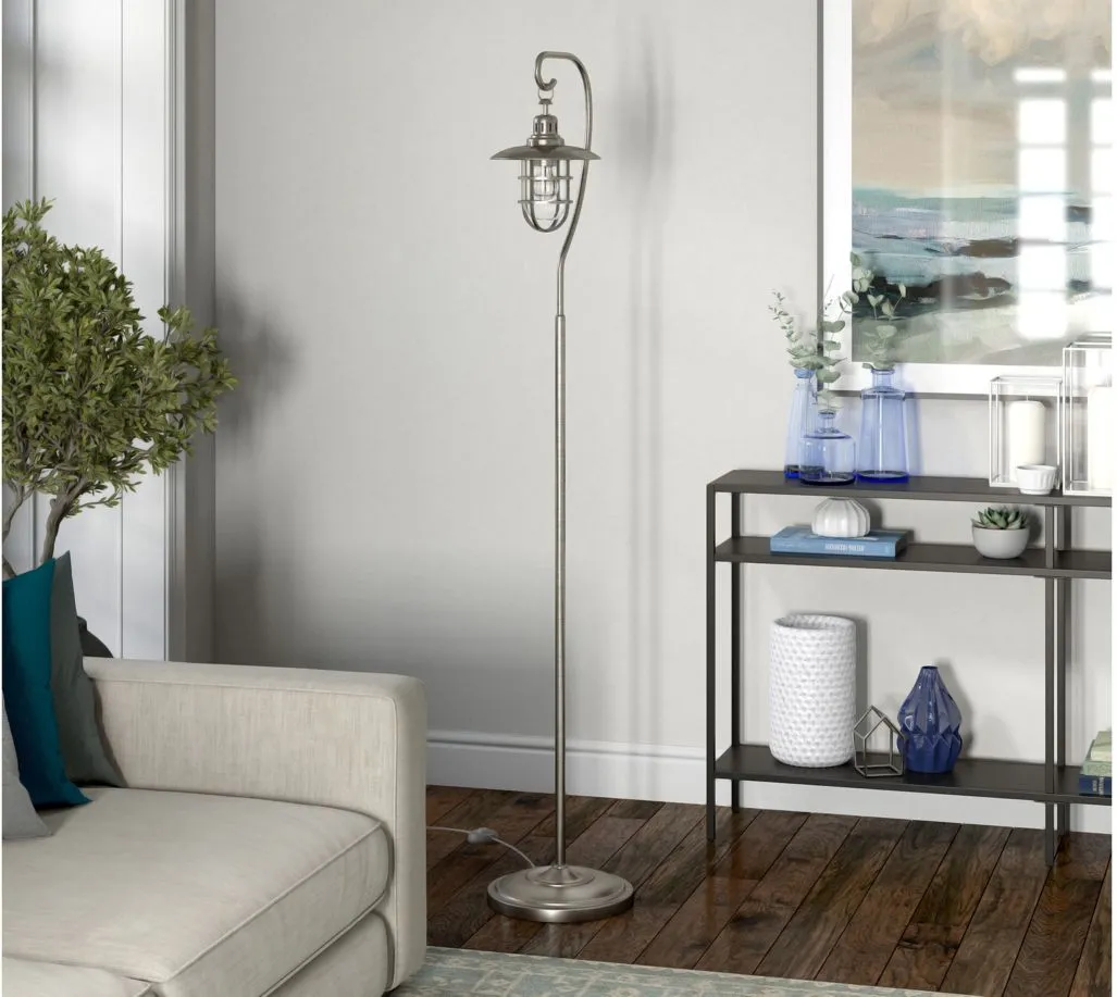 Darwin Floor Lamp in Brushed Nickel by Hudson & Canal