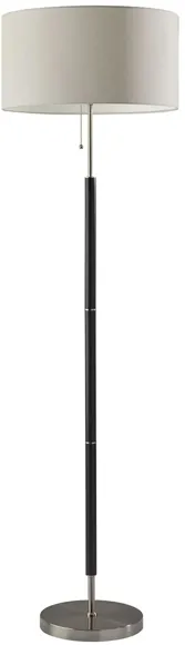 Hamilton Floor Lamp in Black /Brushed Steel by Adesso Inc