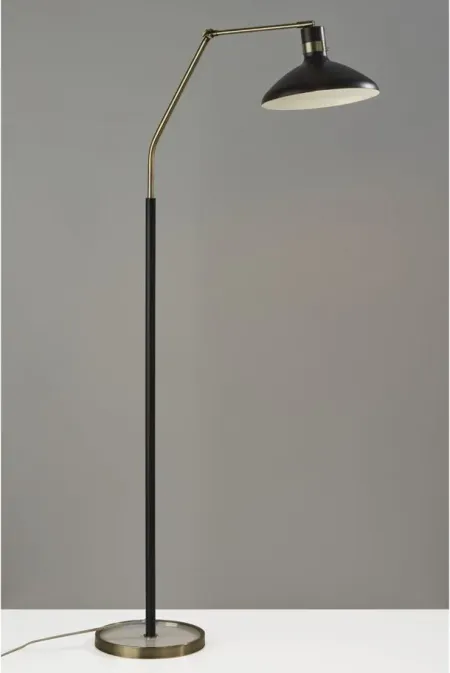 Bryson Floor Lamp in Black & Antique Brass by Adesso Inc