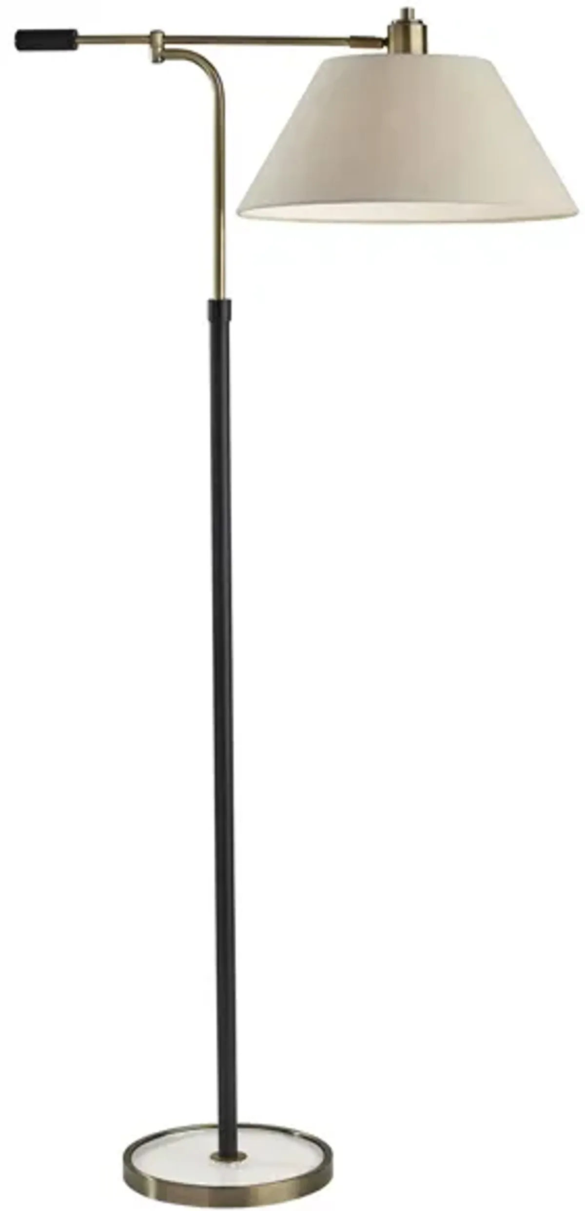 Bryson Swing-Arm Floor Lamp in Black & Antique Brass by Adesso Inc