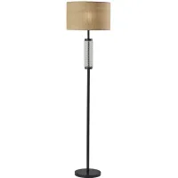 Delilah Glass Floor Lamp in Black & Clear Textured Glass by Adesso Inc