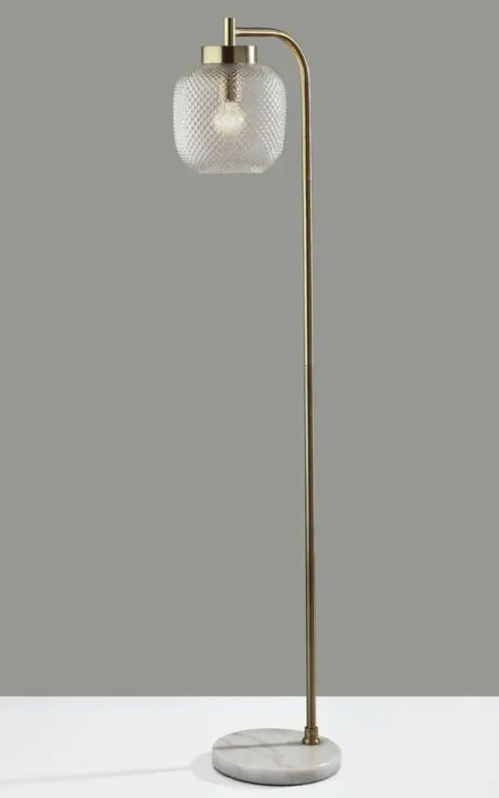 Natasha Brass Floor Lamp in Antique Brass by Adesso Inc