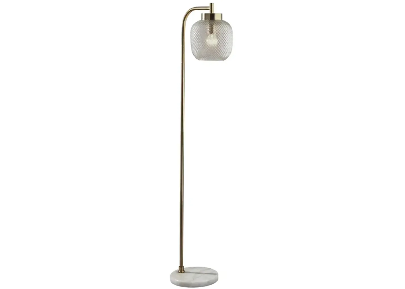 Natasha Brass Floor Lamp in Antique Brass by Adesso Inc