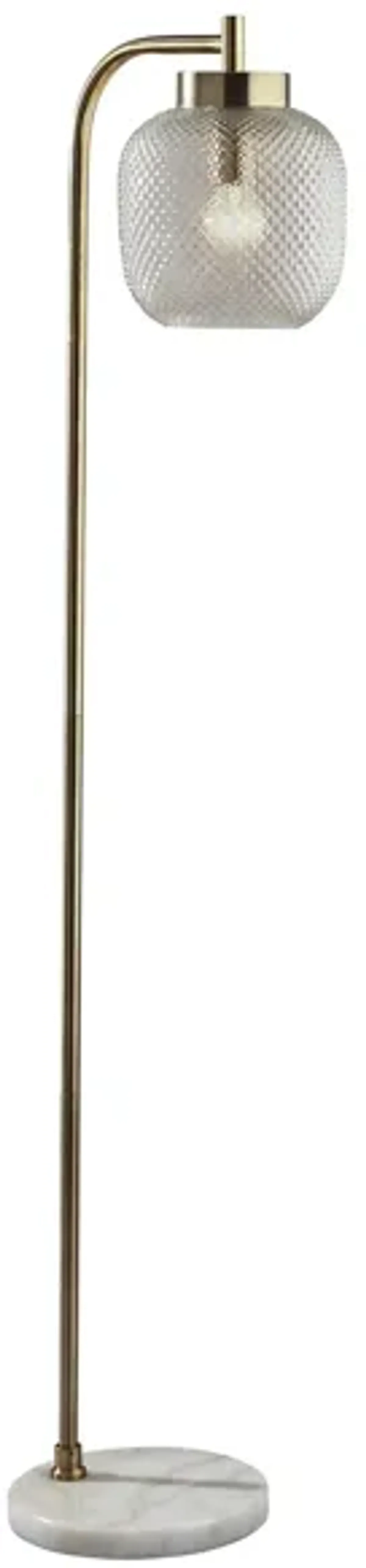 Natasha Brass Floor Lamp in Antique Brass by Adesso Inc