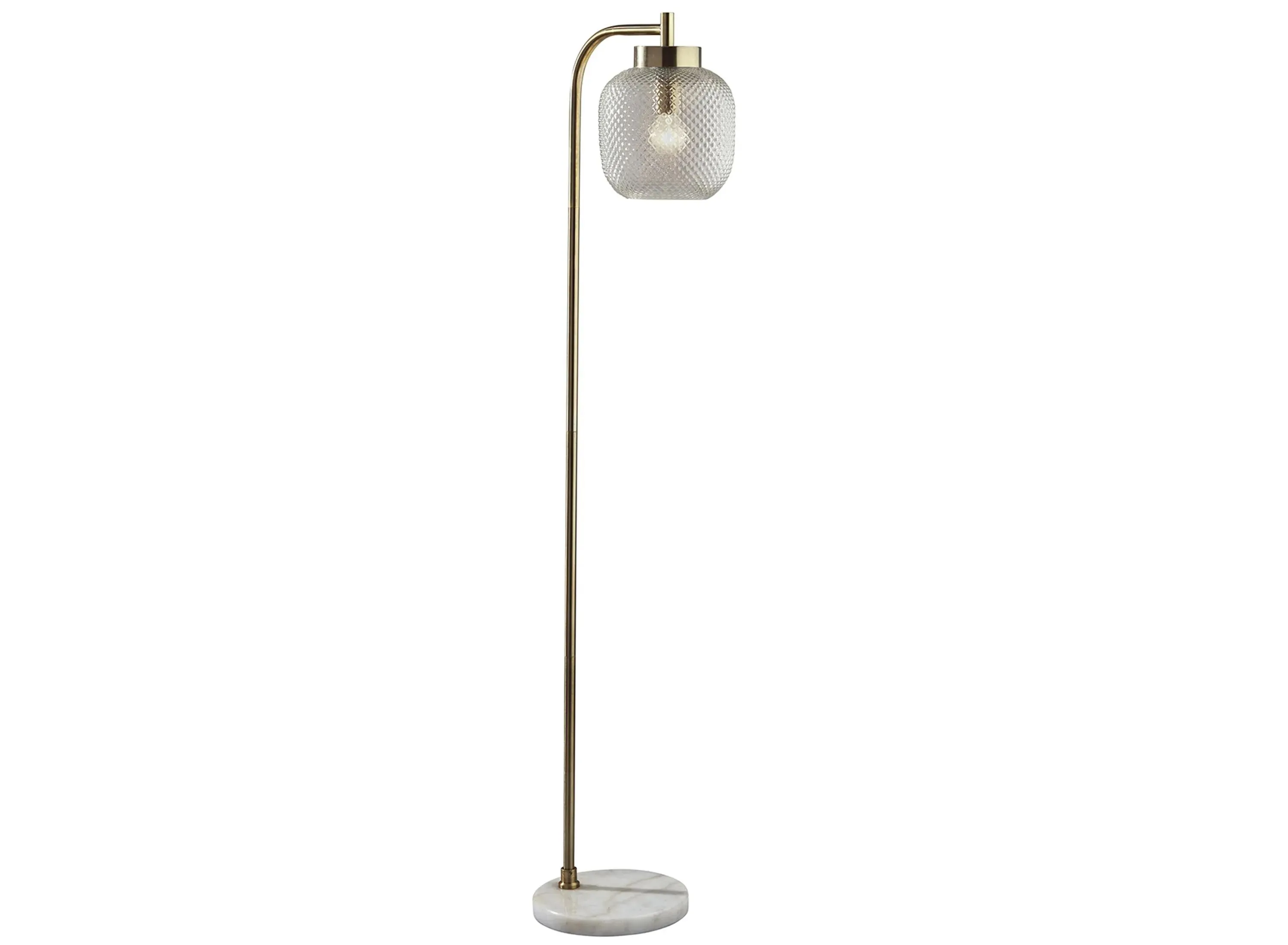 Natasha Brass Floor Lamp in Antique Brass by Adesso Inc