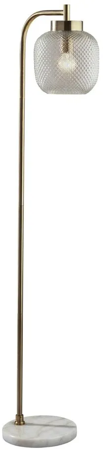 Natasha Brass Floor Lamp in Antique Brass by Adesso Inc