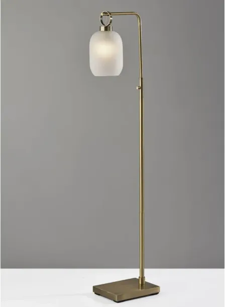 Lancaster Brass Floor Lamp in Antique Brass by Adesso Inc