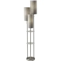 Trio Shelf Floor Lamp in Brushed Steel by Adesso Inc