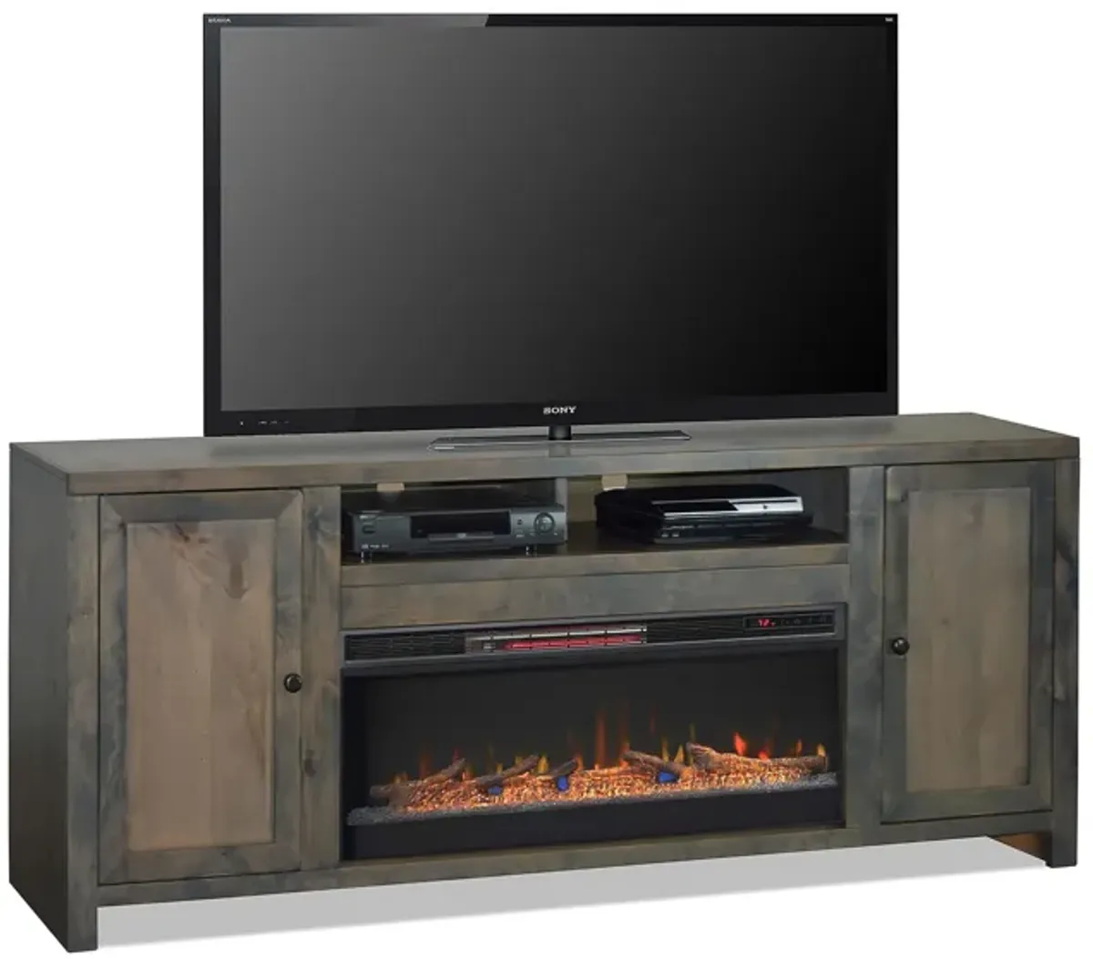 Joshua Creek 84" Fireplace Console in Barnwood by Legends Furniture