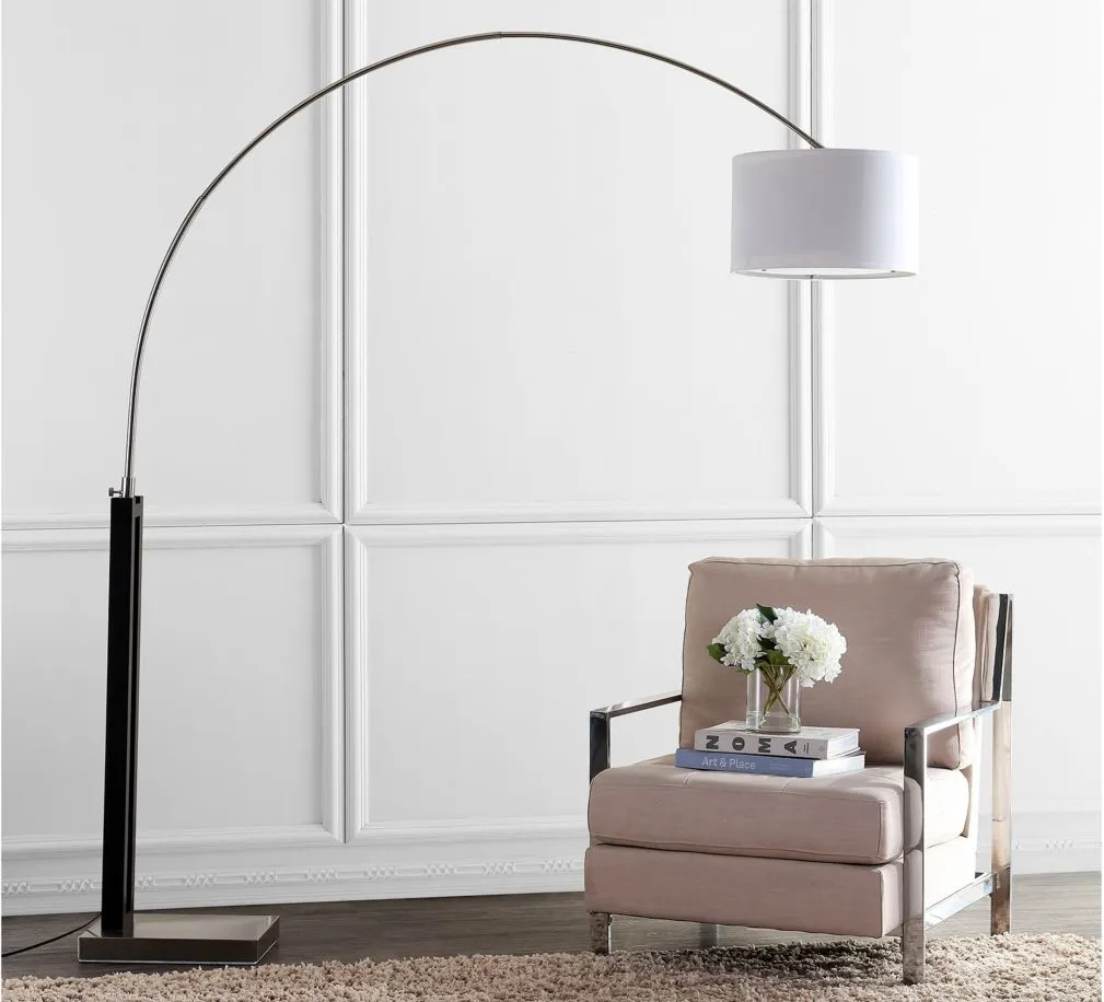 Layla Arc Floor Lamp in Black by Safavieh