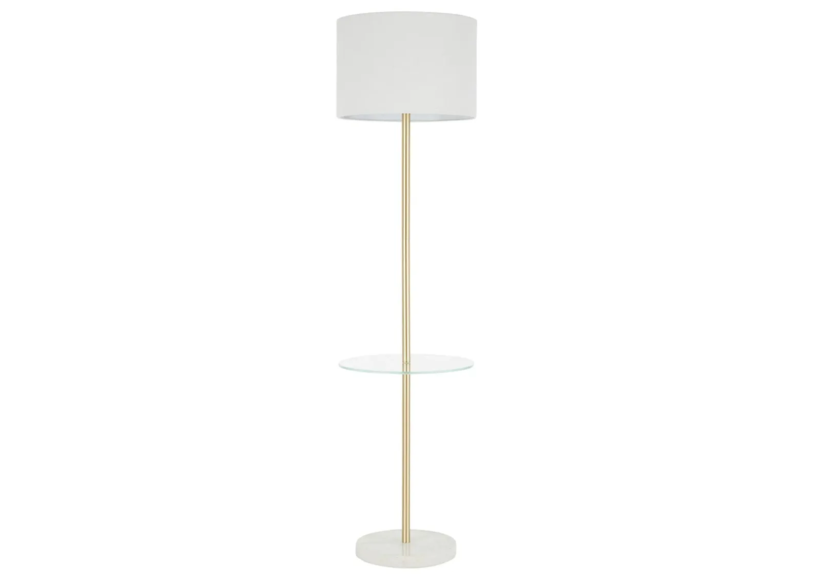 Chloe Shelf Floor Lamp in White, Gold, White by Lumisource