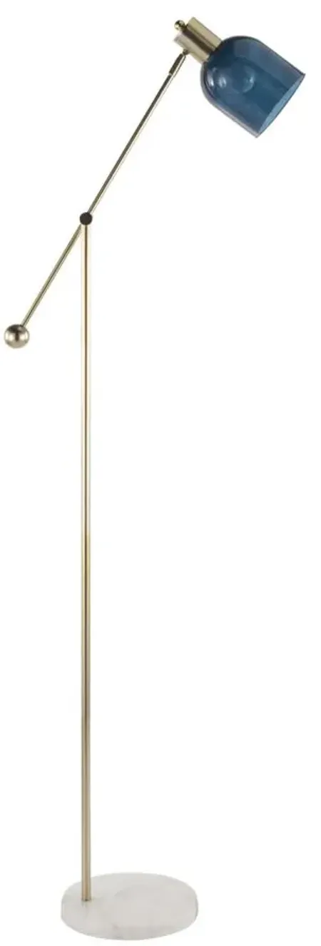 Marcel Floor Lamp in White, Gold, Blue by Lumisource