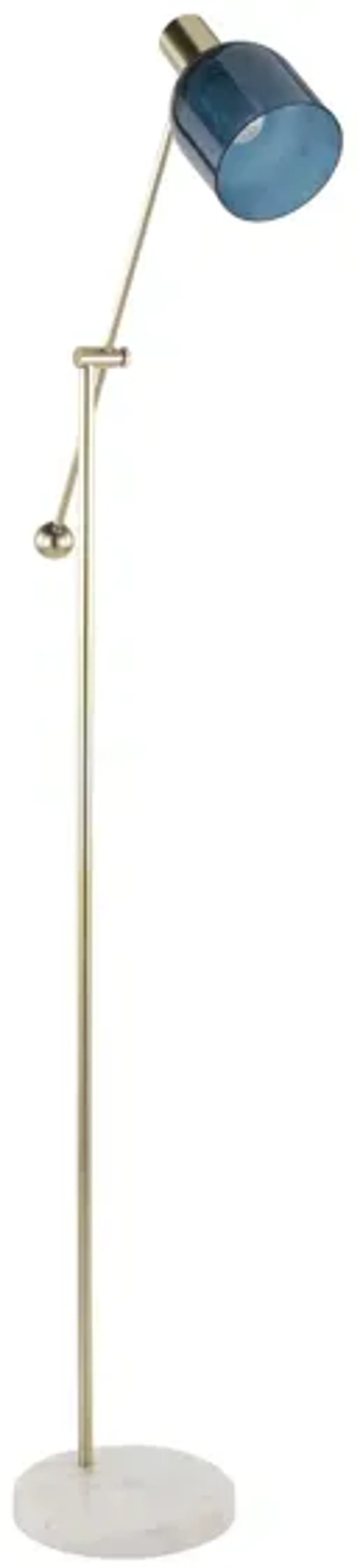 Marcel Floor Lamp in White, Gold, Blue by Lumisource