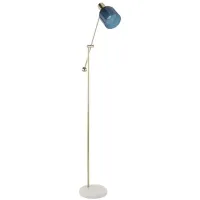 Marcel Floor Lamp in White, Gold, Blue by Lumisource