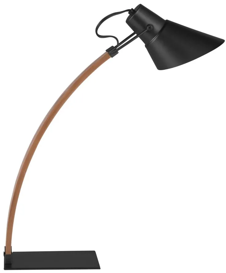 Noah Table Lamp in Apple Wood, Black by Lumisource