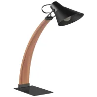 Noah Table Lamp in Apple Wood, Black by Lumisource