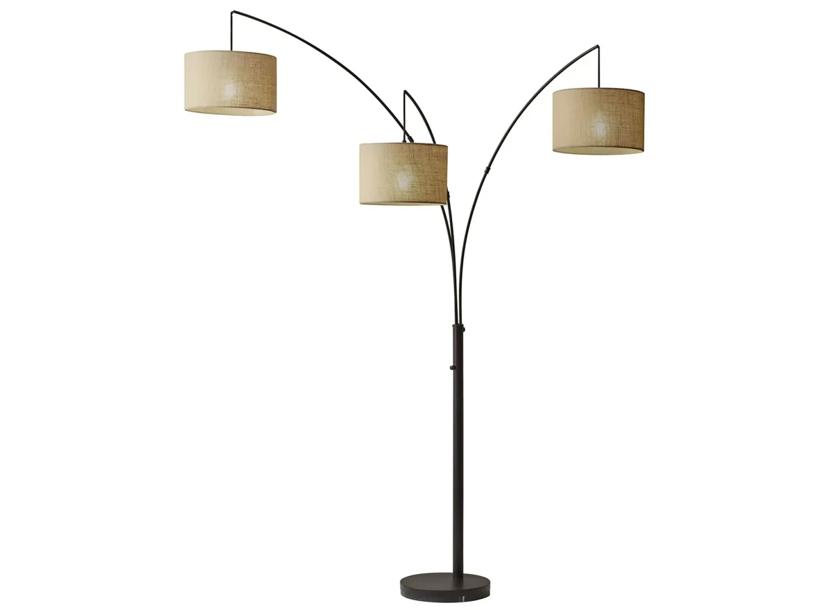 Trinity Arc Lamp in Antiqued Brass by Adesso Inc