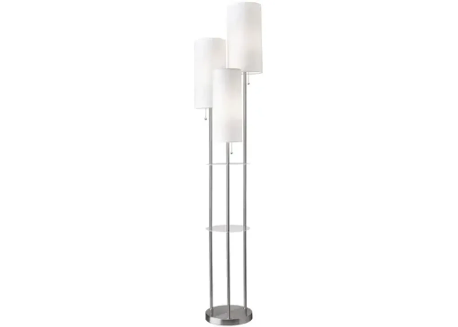 Trio Shelf Floor Lamp in Silver by Adesso Inc