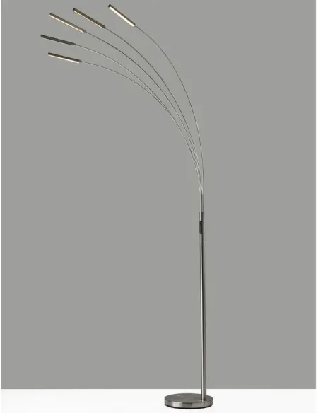 Zodiac LED Arc Lamp in Brushed Steel by Adesso Inc