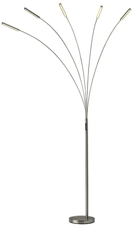 Zodiac LED Arc Lamp in Brushed Steel by Adesso Inc