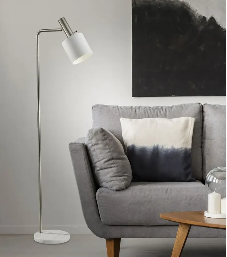 Emmett Floor Lamp in Brushed Steel by Adesso Inc