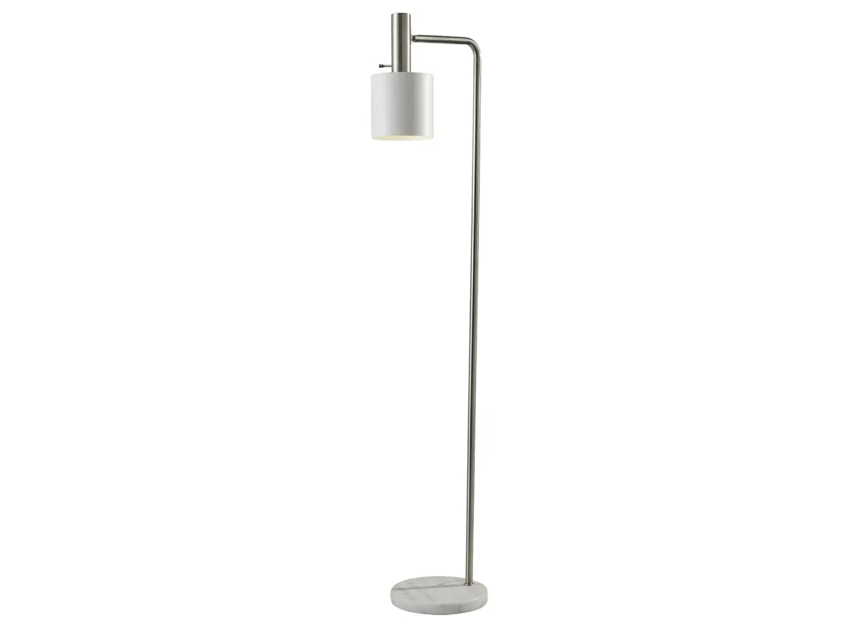 Emmett Floor Lamp in Brushed Steel by Adesso Inc