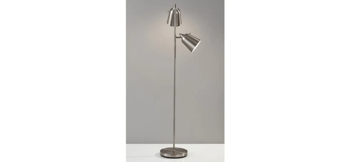 Malcolm Floor Lamp in Brushed Steel by Adesso Inc