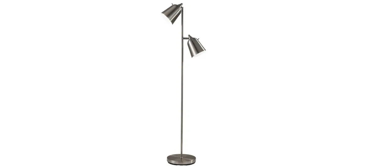 Malcolm Floor Lamp in Brushed Steel by Adesso Inc