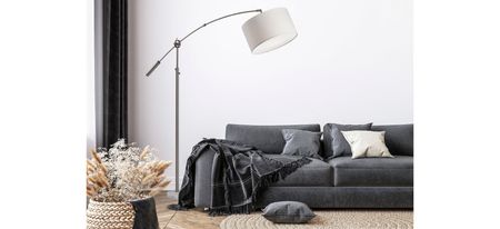 Adler Arc Lamp in Brushed Steel by Adesso Inc
