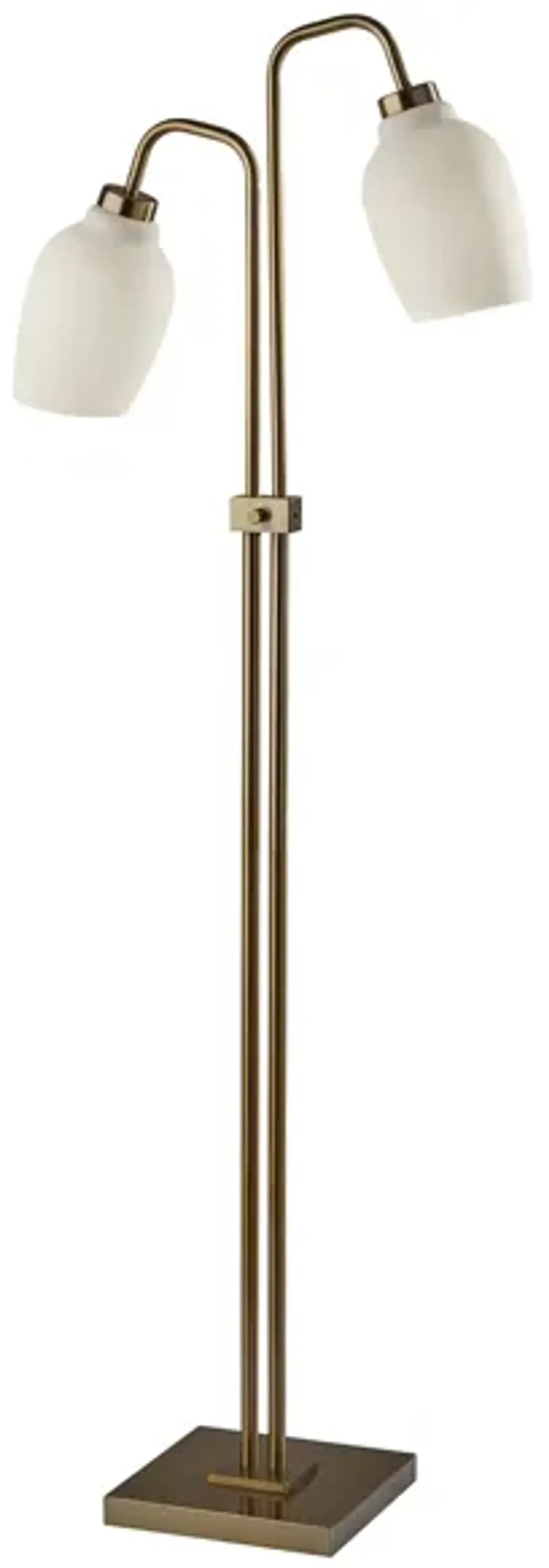 Clara 2-Light Floor Lamp in Antique Brass by Adesso Inc