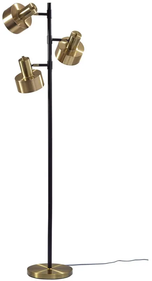Clayton Floor Tree Lamp in Brass by Adesso Inc