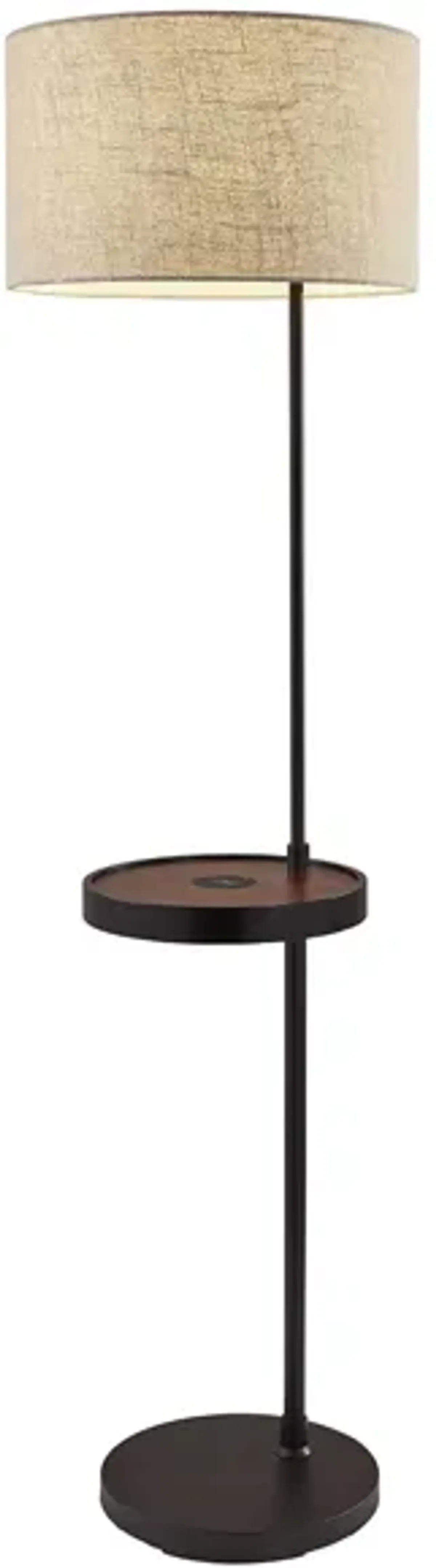 Oliver Wireless Charging Shelf Floor Lamp in Black by Adesso Inc