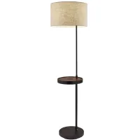 Oliver Wireless Charging Shelf Floor Lamp in Black by Adesso Inc
