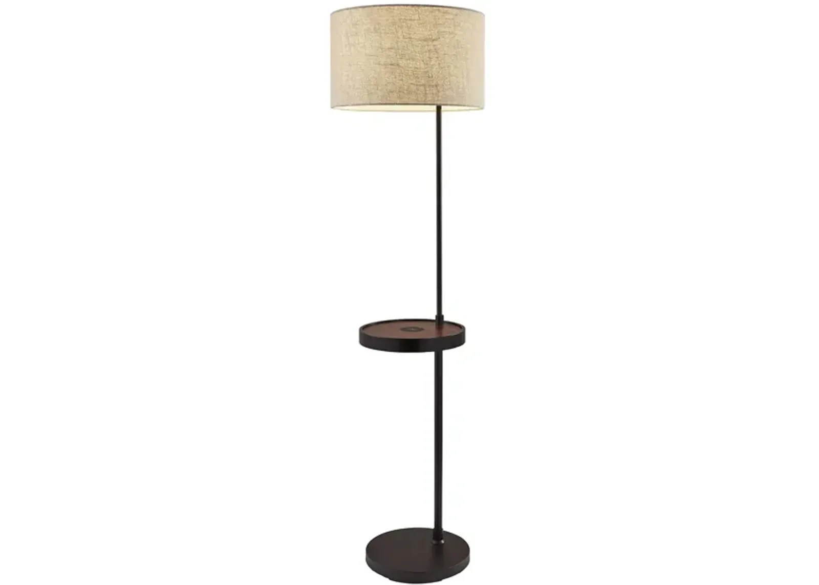 Oliver Wireless Charging Shelf Floor Lamp in Black by Adesso Inc