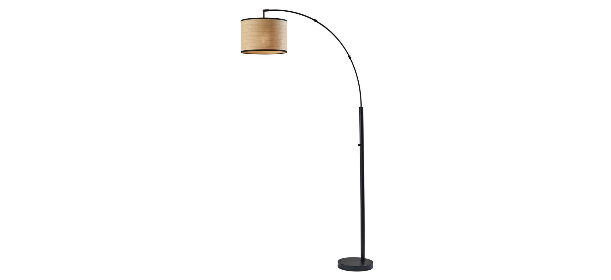 Bowery Arc Lamp in Black with Natural Shade by Adesso Inc