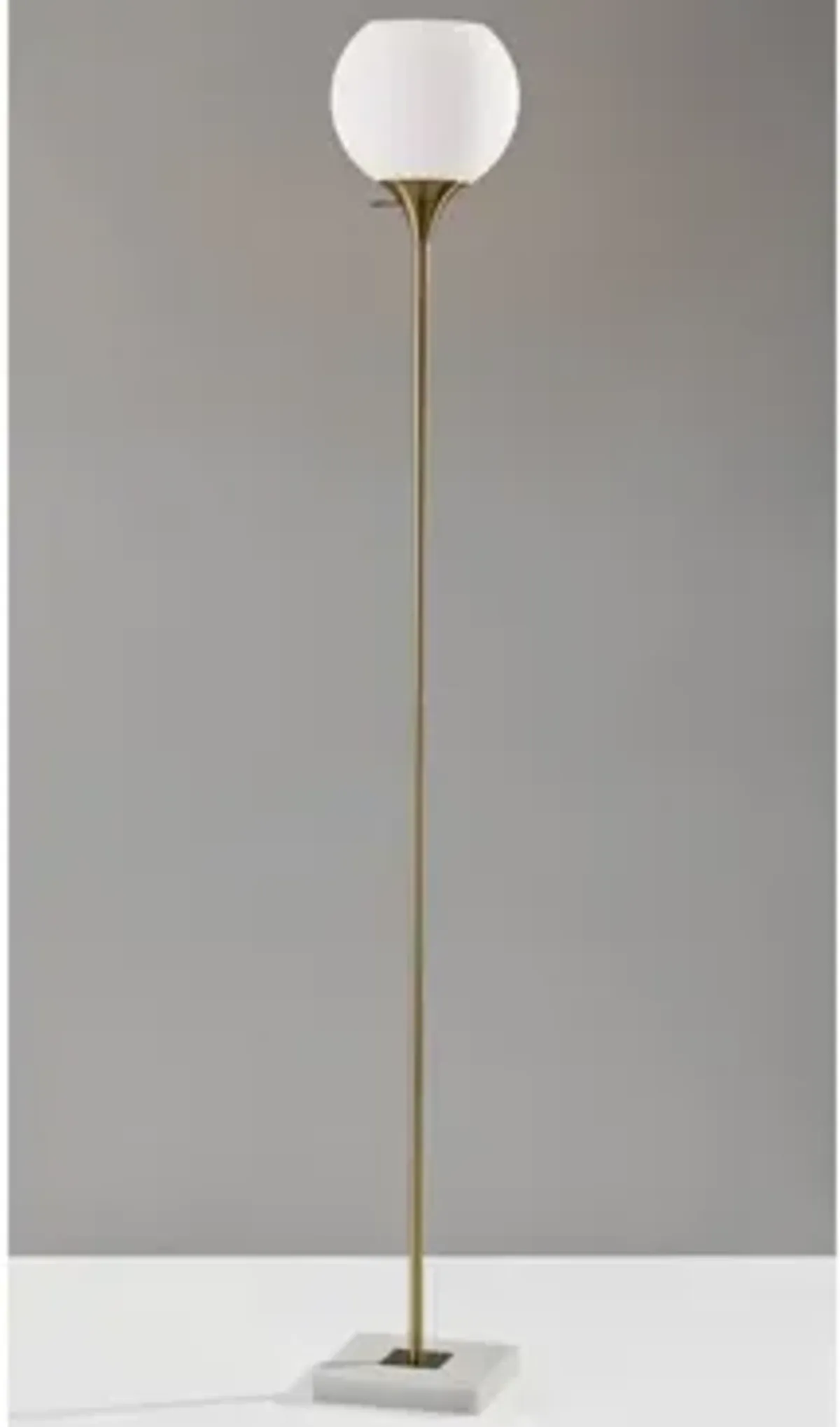 Fiona Torchiere Floor Lamp in Antiqued Brass by Adesso Inc